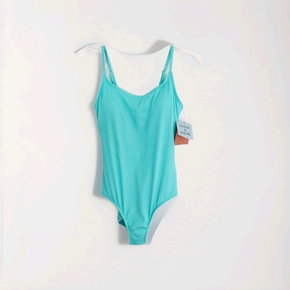Aqua Shade & Shore Ribbed One Piece Swimsuit Size XL (258)
